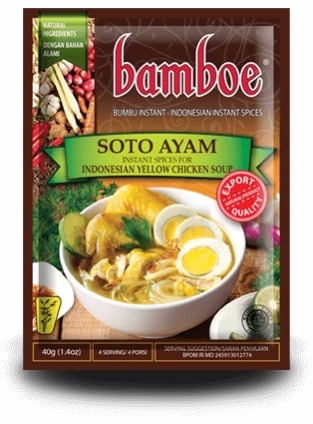 Elevate your culinary creations with Bamboe Soto Ayam seasoning. A harmonious blend of flavors for an authentic and delicious Indonesian chicken soup experience.